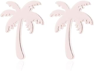 Chic RUIZHEN Beach-Inspired Palm Tree Stud Earrings with Secure Push Back for Women, Tropical Summer Design Crafted from Durable Alloy Material