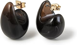 Rasin Lightweight Chunky Hoops Stud Summer Color Earrings - Acrylic Cute Waterdrop Earrings Made in Korea, Daily Fashion Woman's Earrings.