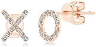 ANGARA Natural Diamond Stud Earrings for Women Girls in 14K Solid Gold/Platinum | April Birthstone Jewelry Gift for Her | Birthday | Wedding | Anniversary