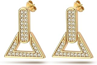 Cycuff 925 Sterling Silver Earrings Studs Colorful Cubic Zirconia Jewelry Stud Earrings for Women Teen Girls Set Earring Gifts for Her