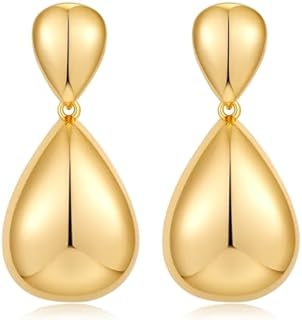 FAMARINE Gold Teardrop Earrings for Women Gold Dangle Earrings Women Vintage Drop Earrings