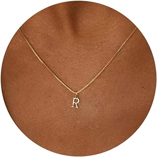 Small Letter Necklace,Dainty 14K Gold Plated Personalized Tiny Initial Pendant Necklace Small Initial Necklaces for Women Girls