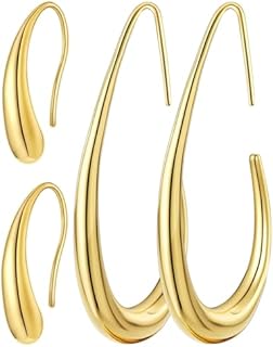 13 Pairs Teardrop Hoop and CZ Stud Earrings with Hypoallergenic Surgical Steel for Women's Multiple Piercings - Lightweight, Trendy and Versatile Gold/Silver/Rose Design