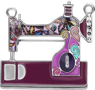 DOWAY Cartoon Cute Floral Sewing Machine Enamel Pins Brooch for Backpacks Badges Clothing Bags Jackets Jewelry Women Girls Gift (Purple)