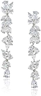 SWEETV Cubic Zirconia Bridal Earrings for Women Brides, Crystal Chandelier Wedding Drop Earrings for Prom or Pageant