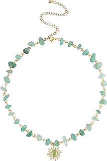 Sacina Boho Hippie Sun Choker Necklace, Star Necklace, Healing Nature Crystal Necklace, Cystal Necklaces for Women, Boho Necklace, Hippie Necklaces, Christmas Jewelry Gift For Women