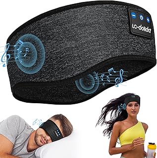 LC-dolida Bluetooth Musik-Stirnband mit 14 Std. Laufzeit und schnelltrocknendem Material, ideal für Sport, Yoga und Reisen. Perfekt für komfortables Hören beim Schlafen!