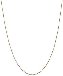 14k Yellow Gold Baby Rope Chain Necklace with Spring Ring Clasp for Women, Available in Multiple Lengths & Choice of White or Yellow Gold