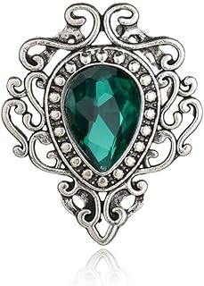 Vintage Silver Color Men's Brooches for Women Lovely Water Drop Badge Flame Crystal Brooch Lapel Pins Fashion Jewelry