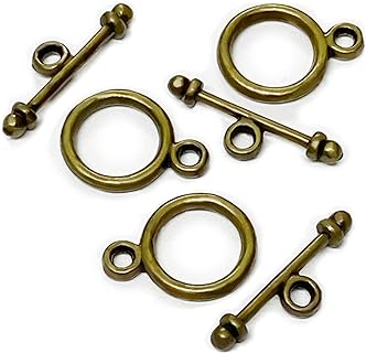 Brass Toggle Jewelry Clasps Necklace Toggle Clasp Silver Toggle Clasps for Jewelry Making Kit Jewelry Clasps Beads for Bracelets Making Necklace Clasps and Closures Multiple Necklace Clasp 130 Sets