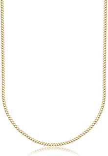 PORI JEWELERS 18K Solid Gold 2.5MM Cuban Curb Link Chain Necklace - Made In Italy
