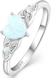 Celtic Knot Rings-925 Sterling Silver Heart Shaped Birthstone Ring Cubic Zirconia Wedding Engagement Band Jewelry Size 5-10