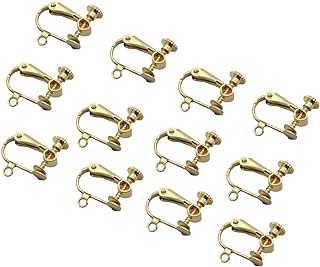 Chic Healifty Clip-On Open Hoop Earrings in Dazzling Gold - Metal Construct, Non-Pierced Design for Stylish Women - 12pc Set