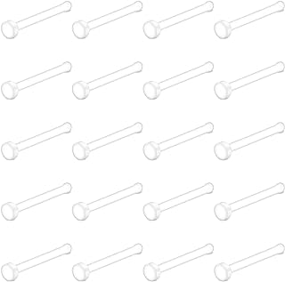 D.Bella 20g Clear Nose Studs Bioflex Nose Rings Retainer Acrylic Nose Rings for Work Spacer Plastic L Shaped Nose Stud Nose Bone Nose Pin Retainer Flexible Nose Piercing Retainer for Men Women