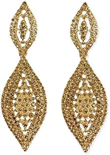 Fashion Rhinestone Crystal Wedding Earrings for Women Bridal Bridesmaid Long Leaf Chandelier Teardrop Dangle Earrings Jewelry