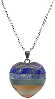 EDEN'S CALL 7 Chakra Crystal Stone Pendant Necklace for Reiki Healing Energy Good Luck Quartz Stone Amulet