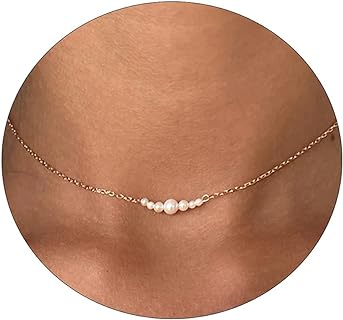 CAROVO Women's 14k Gold-Plated Pearl Necklace - Handcrafted Baroque Design with Lobster Claw Clasp & Cable Chain - Ideal for Everyday Wear and Special Occasions