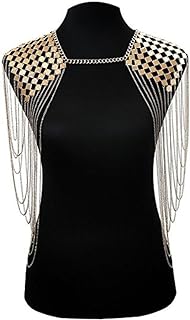 Body Jewelry Chain Women Girls Beach Bikini Tassel Shoulder Chain (Gold)