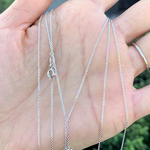 Adabele Authentic Sterling Silver 1mm 1.3mm Flat Cable Chain Necklace Tarnish Resistant Hypoallergenic Nickel Free Women Men Jewelry Made In Italy (16 inch - 26 inch)