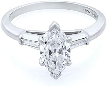 Rachel Koen Platinum Marquise Diamond Engagement Ring 1.00cts Size 6