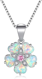 CiNily Opal Pendant Necklace Gold Plated Opal Jewelry Gifts for Women Girls Gemstone Necklaces