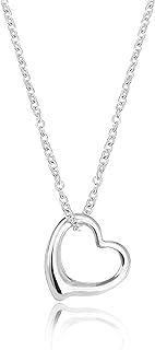 Altitude Boutique Open Heart Necklace for Women Floating Heart Necklace Hypoallergenic Simple Heart Necklace For Girls I Love You Necklace (Gold, Rose Gold, Silver)