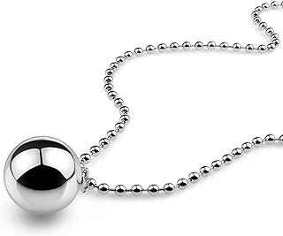 Sterling Silver-Plated Harmony Ball Choker Necklace with Cable Chain - 20MM Bell Pendant - Statement Jewelry for Women, Teens, Girls, Boys and Pets - Perfect Gift Option
