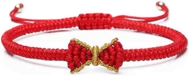 Handwoven Deyishuns Red Rope Chain Bracelet for Women and Men, Adjustable Knot Design, Ideal Gift