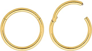 Hinged Hoop Titanium Nose Ring by 365 Sleepers - Unisex, Seamless Comfort Design, Hypoallergenic - Ideal for Septum, Cartilage, Helix, Tragus Piercings - 6mm to 13mm