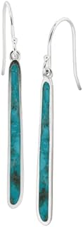 Silpada Turquoise Drop Sterling Silver Earrings with French Wire Back for Women, Elongated Drop Design