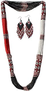 Native American Style Layered Beaded Necklace– Ukrainian beaded Necklace Native Handmade Seed Bead Necklace,Tribal ethnic beaded necklace La-2