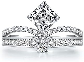 Women's High Carbon Diamond Haunted Mansion Wedding Ring Crafted from Sterling S925 Silver, Perfect Fit in Sizes 5 to 9