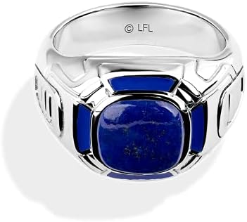Jewelili Star Wars™ Fine Jewelry R2 Series Men's Ring Lapis Gemstone Silver