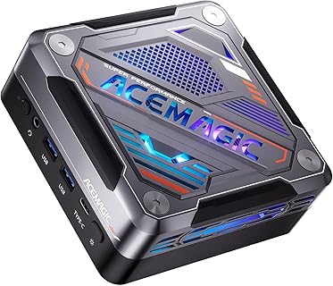 ACEMAGIC AM18 Mini PC para Gaming y Oficina, con AMD Ryzen 7 7840HS, 32GB DDR5, SSD 512GB, Radeon 780M, soporta 8K UHD y conectividad dual LAN para jugadores y profesionales