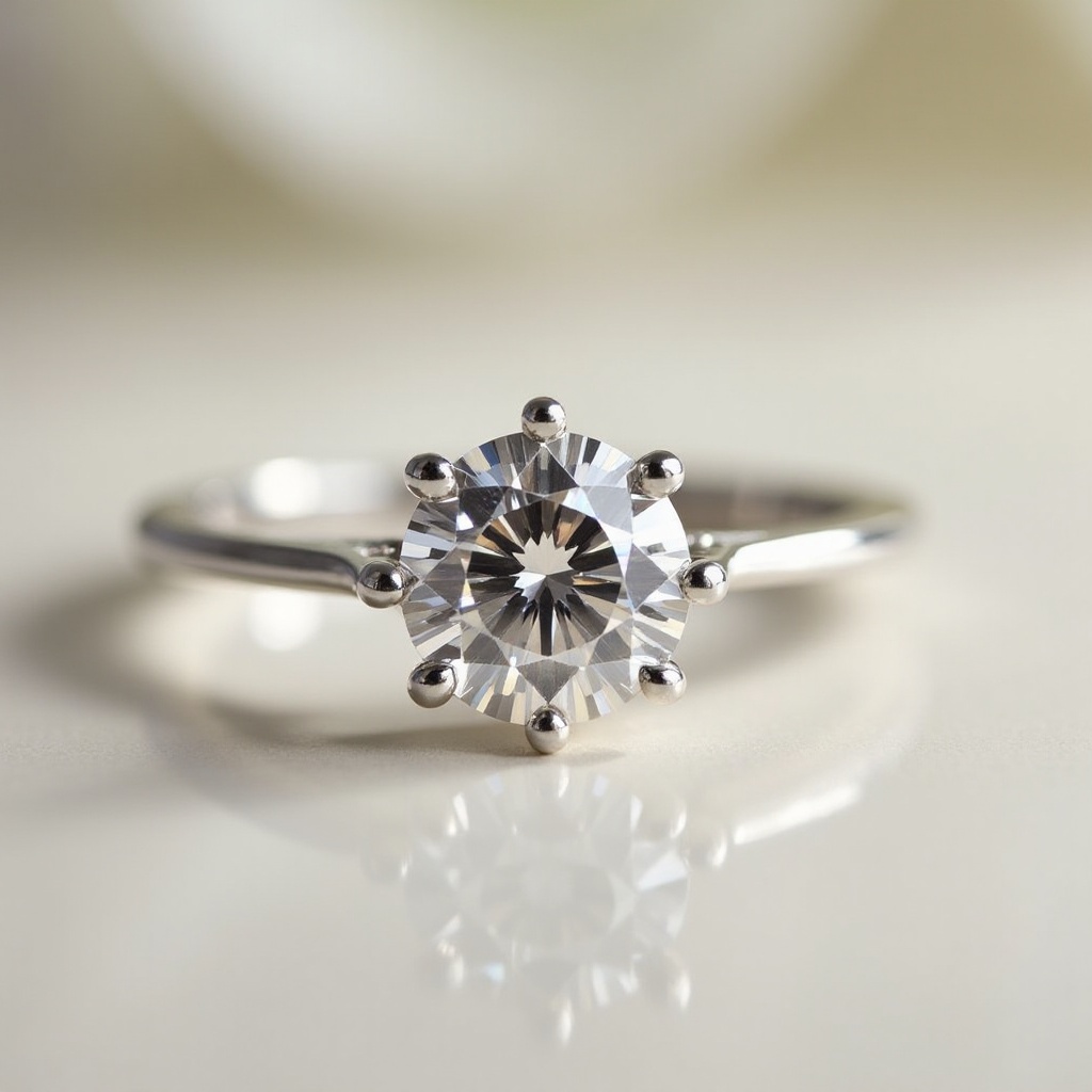 anillo de compromiso oro blanco con diamante