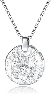 18K Gold Plated Coin Pendant Necklace for Women, S925 Sterling Silver Medallion Necklace, Chunky Layered Coin Necklace