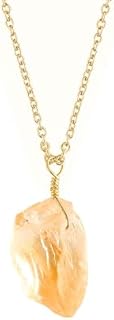 Raw Citrine Necklace, Gold Plated Necklace, Rough Gemstone Crystal, Healing Stone, November Birthstone, Layering, Girlfriend, Gift for Her, Dainty Necklace, Friendship Day