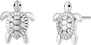 Realistic Turtle Ocean Beach Stud Earrings Jewelry with 925 Sterling Silver Back Posts