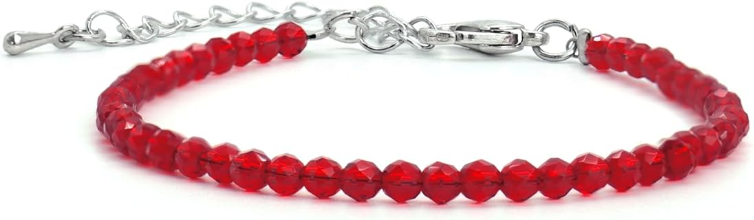 APMGONT Verstellbares Kugelarmband aus Kristallperlen, 3mm Durchmesser und 15cm Länge, perfektes Geschenk für Damen und Herren, geeignet für Yoga und festliche Anlässe