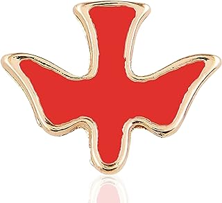 Holy Dove Red Enamel Lapel Pin, Confirmation Gifts and Accessories, 3/4 Inches