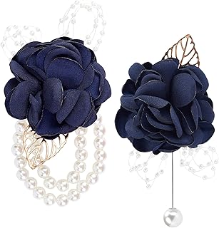 craspire Bracelet Mariée Fleurs Artificielles avec Poignet Perle Élastique, Taille Unique, Élégant et Durable, Parfait pour Mariage et Bal de Promo