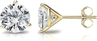 PAVOI 14K Gold Plated Sterling Silver Cubic Zirconia Stud Earrings for Women | Simulated Diamond CZ Earrings