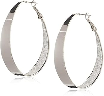 Guess Large Oval Glitter Hoop Earrings