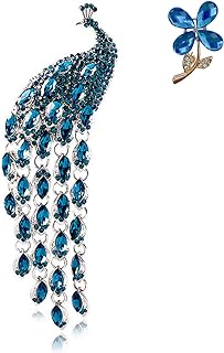 Rhinestone Peacock Brooch Pin, Alloy Steel, no gemstone