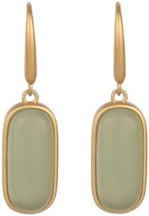 Vintage Jade Faux French Wire Drop Earrings for Women and Girls - Classic Cheongsam Accessory in Chinese Style - Durable Copper Material - Perfect Elegant Gift