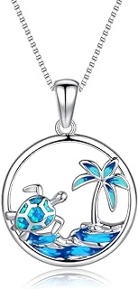 Vanel Sea Turtle Necklace for Women 925 Sterling Silver Hawaii Turtle Pendant Necklace Ocean Jewelry for Turtle Lovers