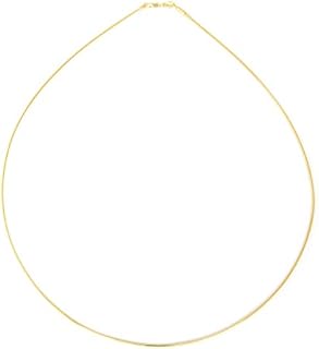 Luxurious 14k Gold Plated Omega Chain Necklace with Lobster Clasp, 925 Sterling Silver, Various Lengths, Crafted in Italy
