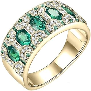 14k Rose White Yellow Gold Beautiful Natural Emerald Sapphire Ruby Engagement Rings Wedding Band for Women Promotion