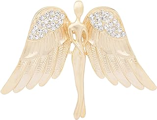 Guardian Angel Jewelry Women's Crystal Flying Angel Wings Brooch Pin Wedding Bouquet Lapel Pin