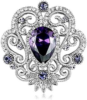 JOYID Crown Cubic Zirconia Brooch Pin for Women Wedding Clothing Bouquet Accessory